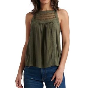 Lucky Brand Mixed Media High Neck Tank, XL